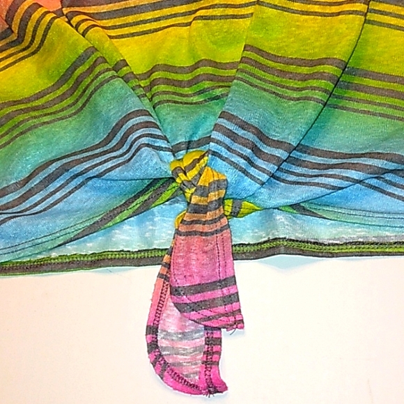 Brand New☆Women's JR Plus Sleeveless Rainbow Stripe Top☆2X - Picture 10 of 12